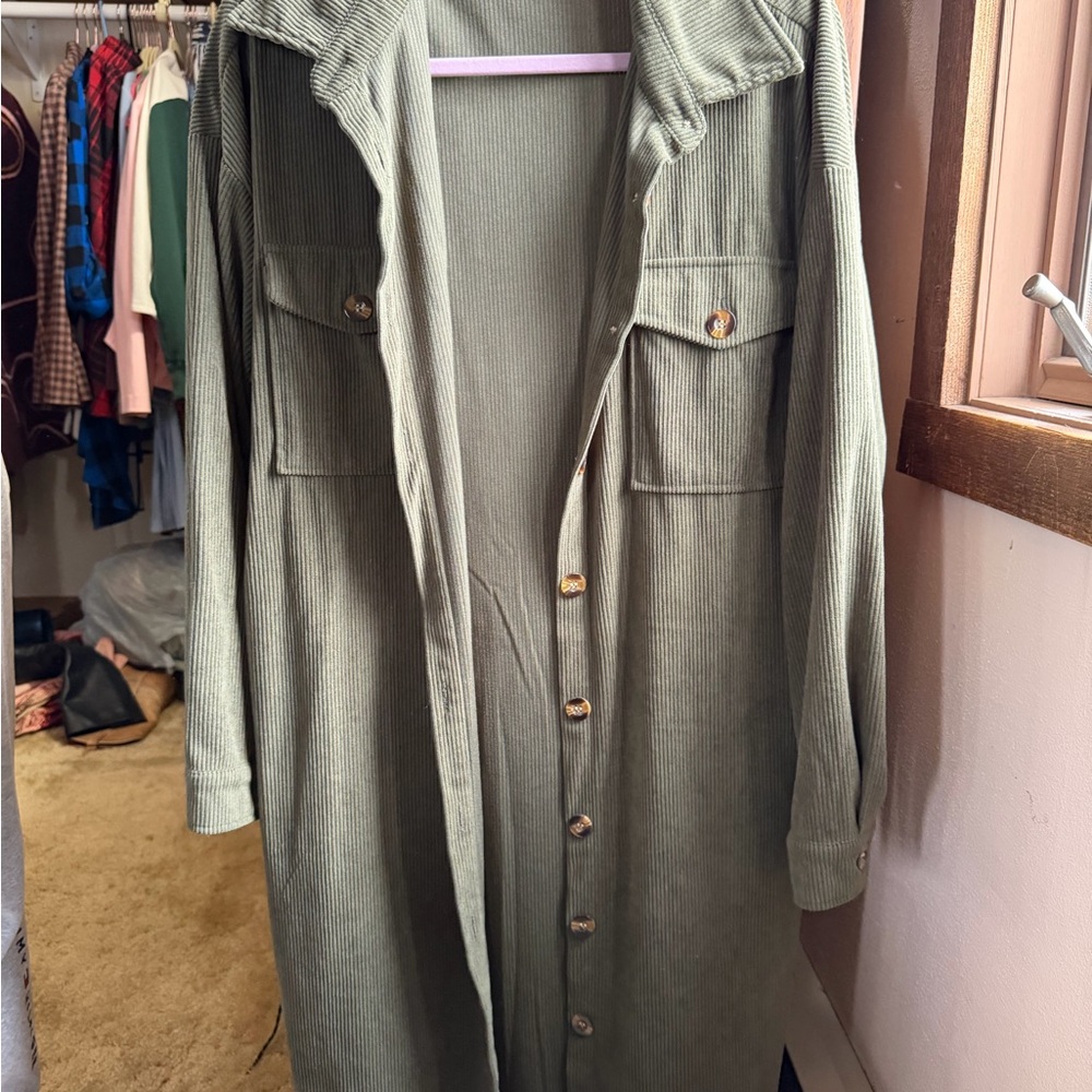 Amazon Essentials Sage Green Shacket